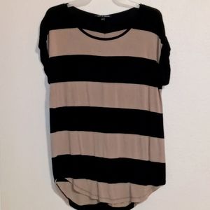 Cable and Gauge striped jersey-knit blouse